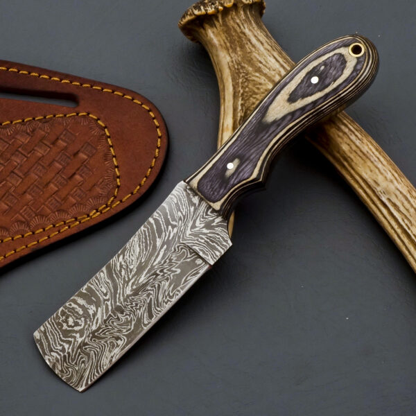 Damascus Steel Bull Cutter Cowboy Knife