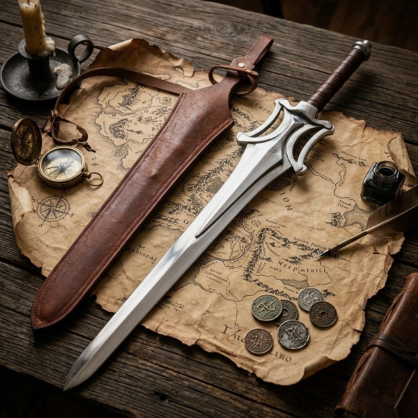 Handmade He-Man Power Sword Replica with Leather Sheath