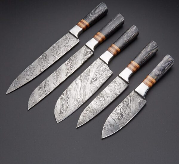 Premium 5-Piece Handmade Damascus Steel Chef Knife Set